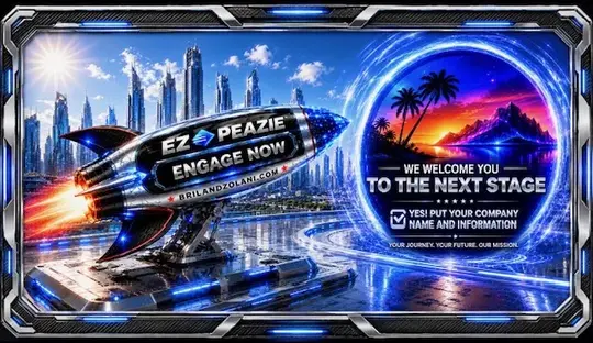 EZPeazie animated call to action rocket system for digital marketing agency campaigns and patent search engagement