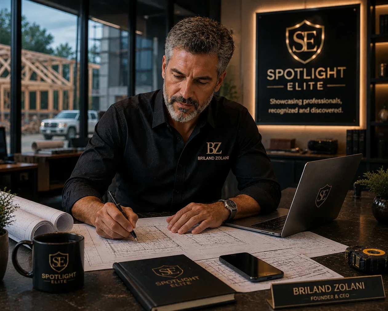 Spotlight Elite verification record behind the badge supporting business identity verification